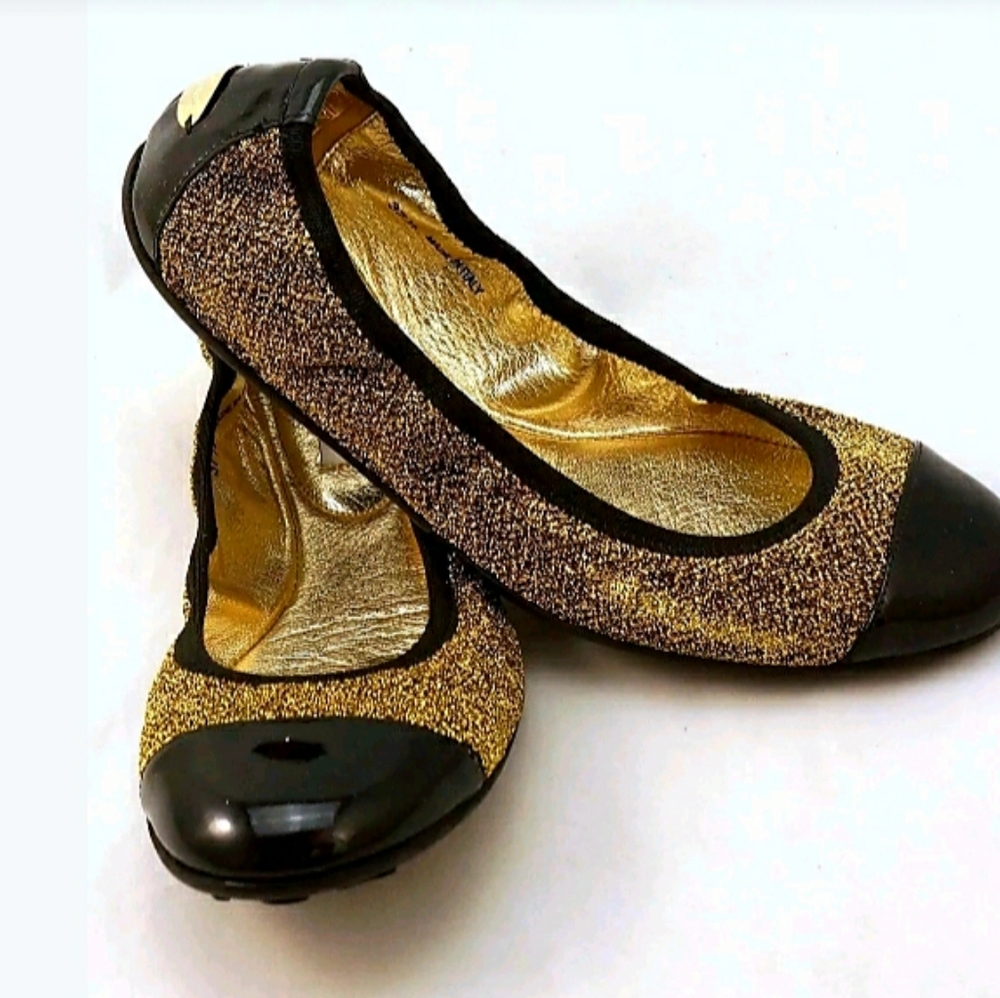 Jimmy Choo Gold Glitter Ballet Flats